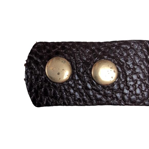 LISA STEWART Lot 2 Initial E Silver Tone Black Gold Tone Brown Leather Bracelets - Picture 12 of 15